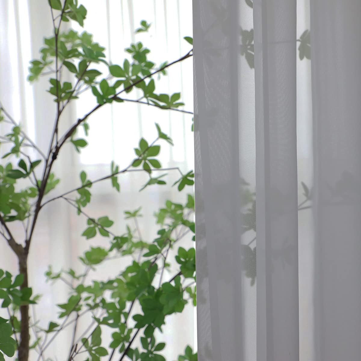 Window Gray Sheer Curtains 72 Inches Long 2 Panels Sheer Curtain Basic Rod Pocket Panel for Bedroom Children Living Room Yard Kitchen (Gray, 52" W x 72" L | 2 pcs)