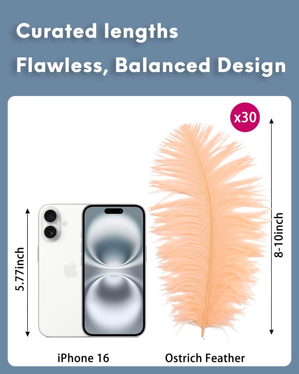 NEWONG 30pcs Champagne Ostrich Feathers Natural Bulk 8-10inch(20-25cm) Vase Craft Wedding Home Party Centerpieces Christmas Day Decoration