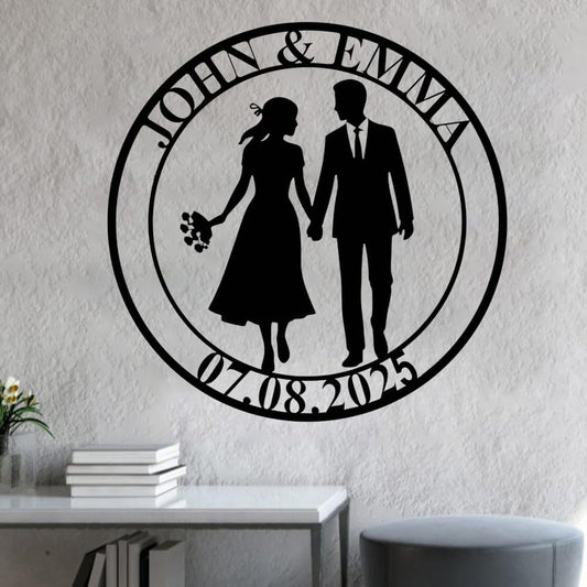 NAZENTI Personalized Metal Sign Gift, Wedding Gift, Family Name Sign, Outdoor Name, Anniversary, Home Decor, Front Door