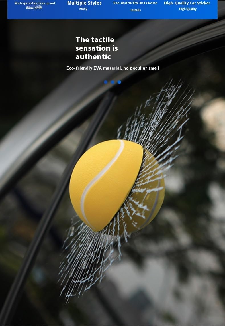 Car 3D elf Ball car Sticker, car Window Funny Creative Decorative Sticker(18cmx18cmx3cm) (Basketball)