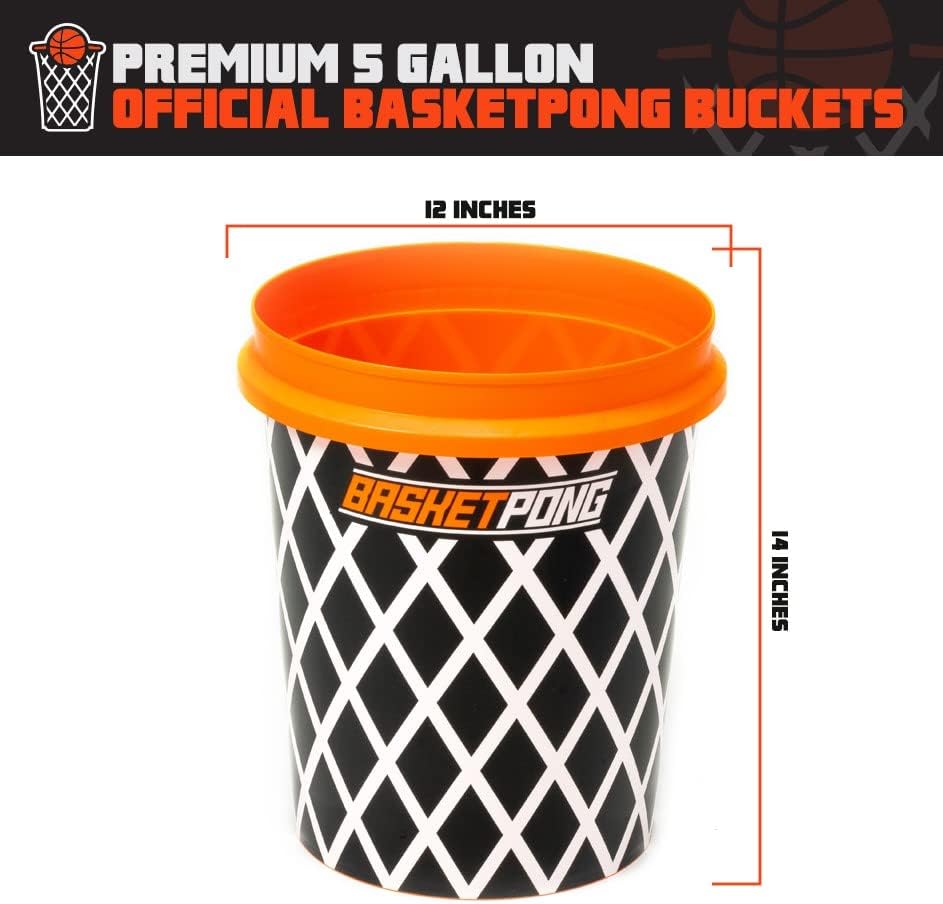 Giant Yard Pong and Basketball Game with 12 Buckets, 2 Balls, Carrying Bag, and Air Pump – Outdoor Game for Lawn, Backyard, Beach, and Parties