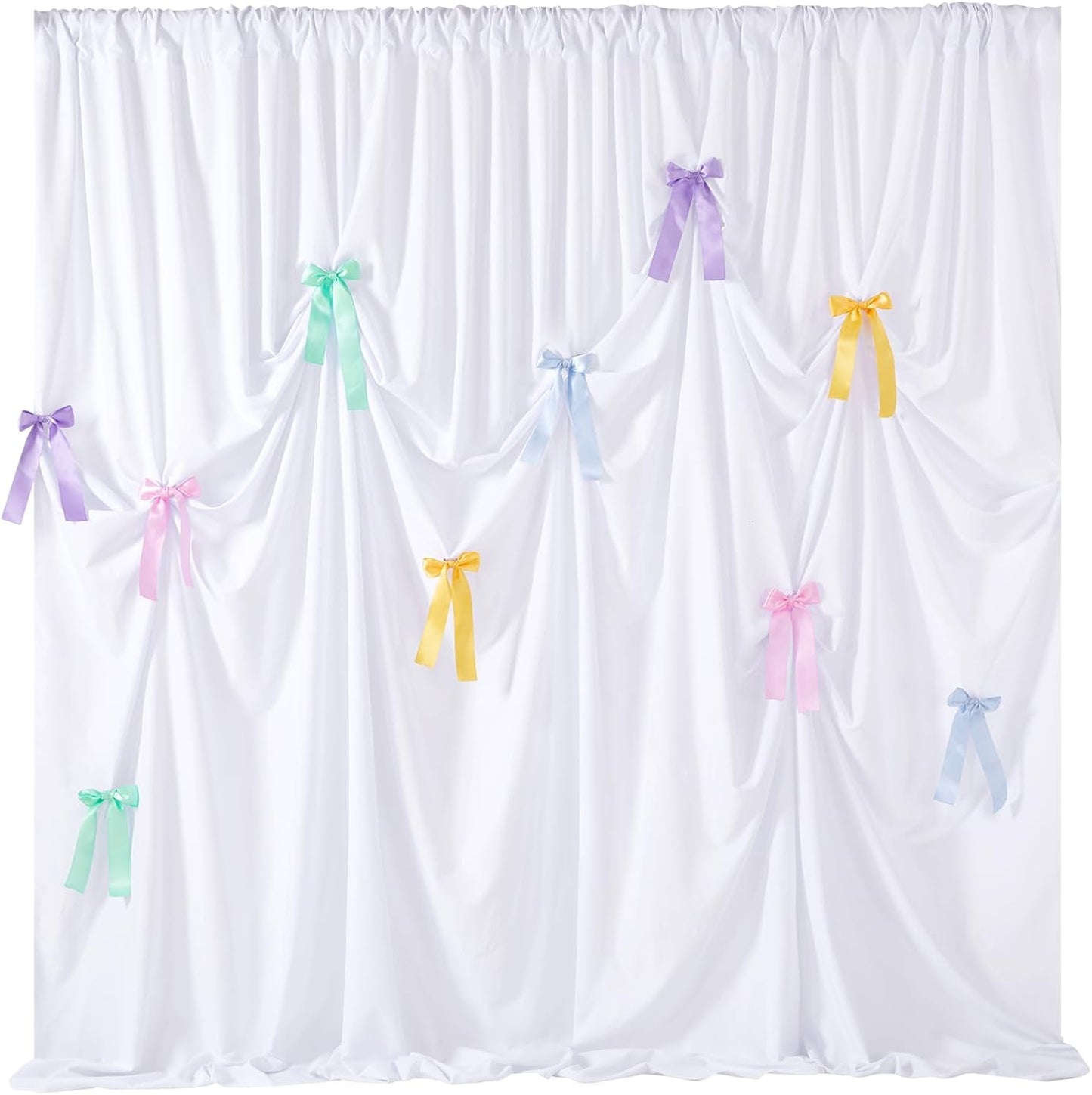White Backdrop Curtain: 5.8×8ft Backdrop DIY Creative Photography Props Background - Shower Party Event Decorations