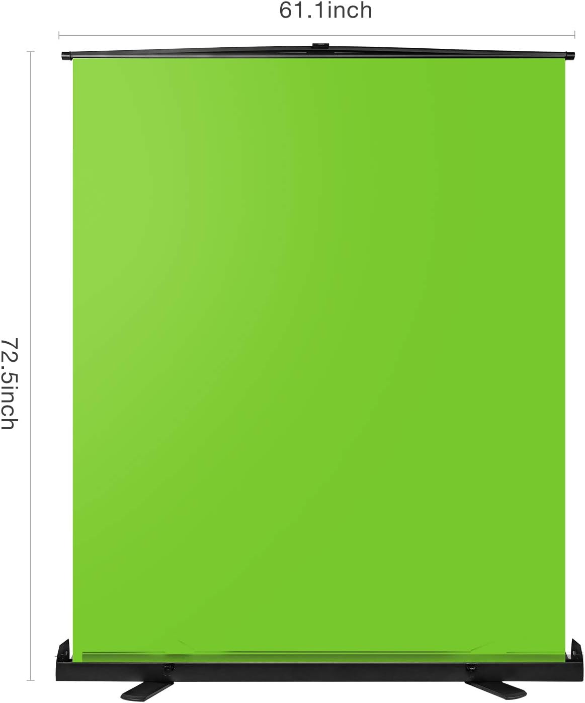 Upgrade Green Screen Size 61.1x72.5” Upgrade Version Collapsible Chromakey Panel Base Frame All in One Portable Design Punch-Free Set Up Easy Lock for Photo Live Game Tiktok Video (148x190cm)