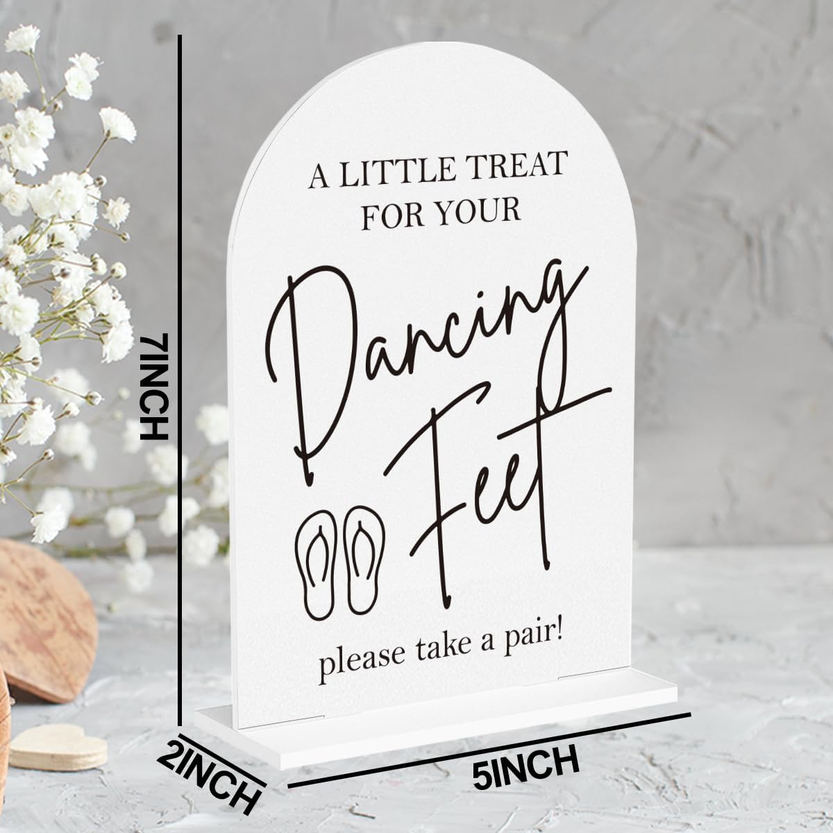 Dancing Feet Sign, Wedding Flip Flops Sign, Wedding Engagement Bridal Shower Reception Party Table Desk Acrylic Decor