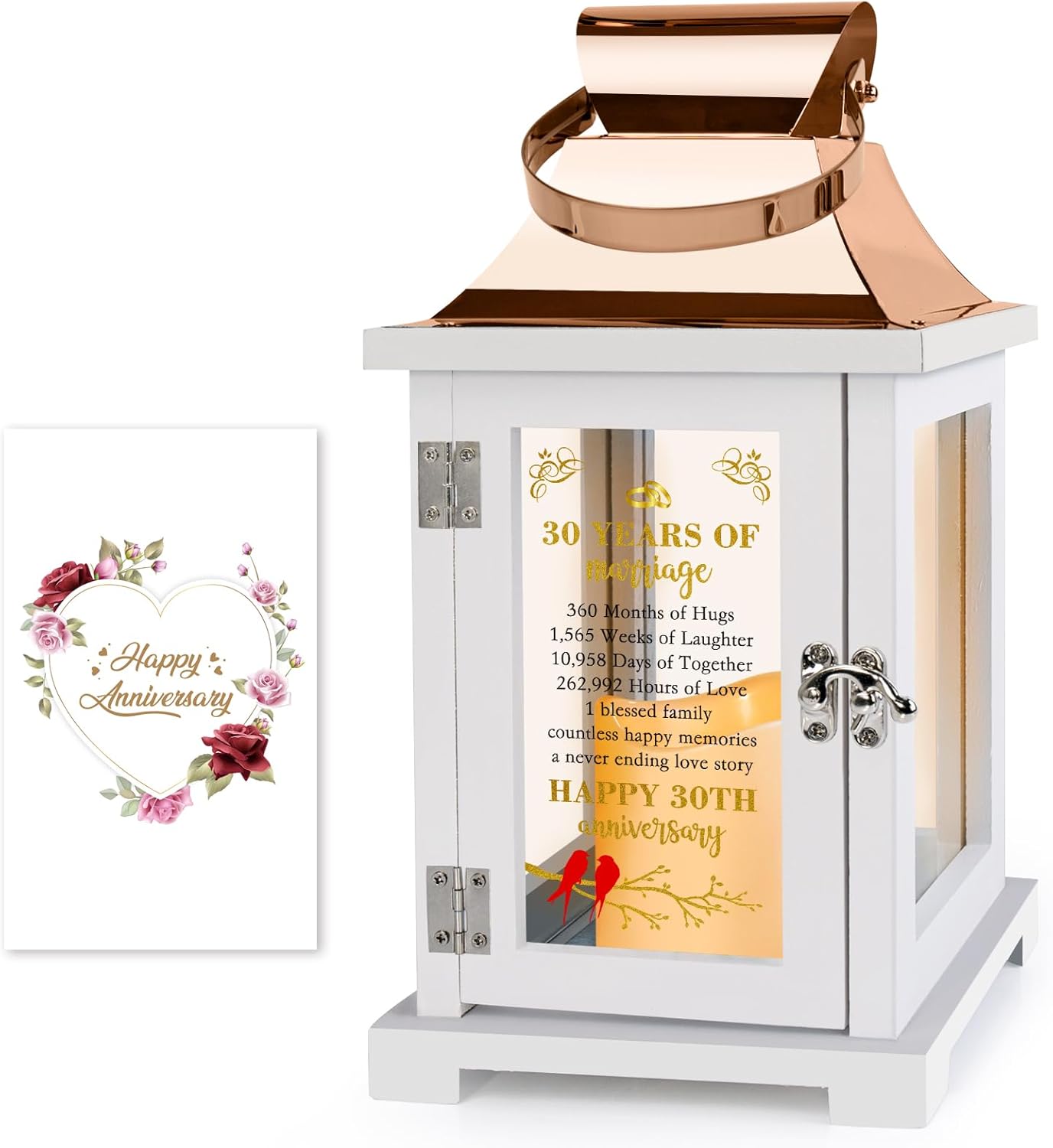30th Wedding Anniversary Lantern 30th Anniversary Wedding Gifts for Couple Parents Grandparents Husband Wife, Happy 30th Anniversary Decoration