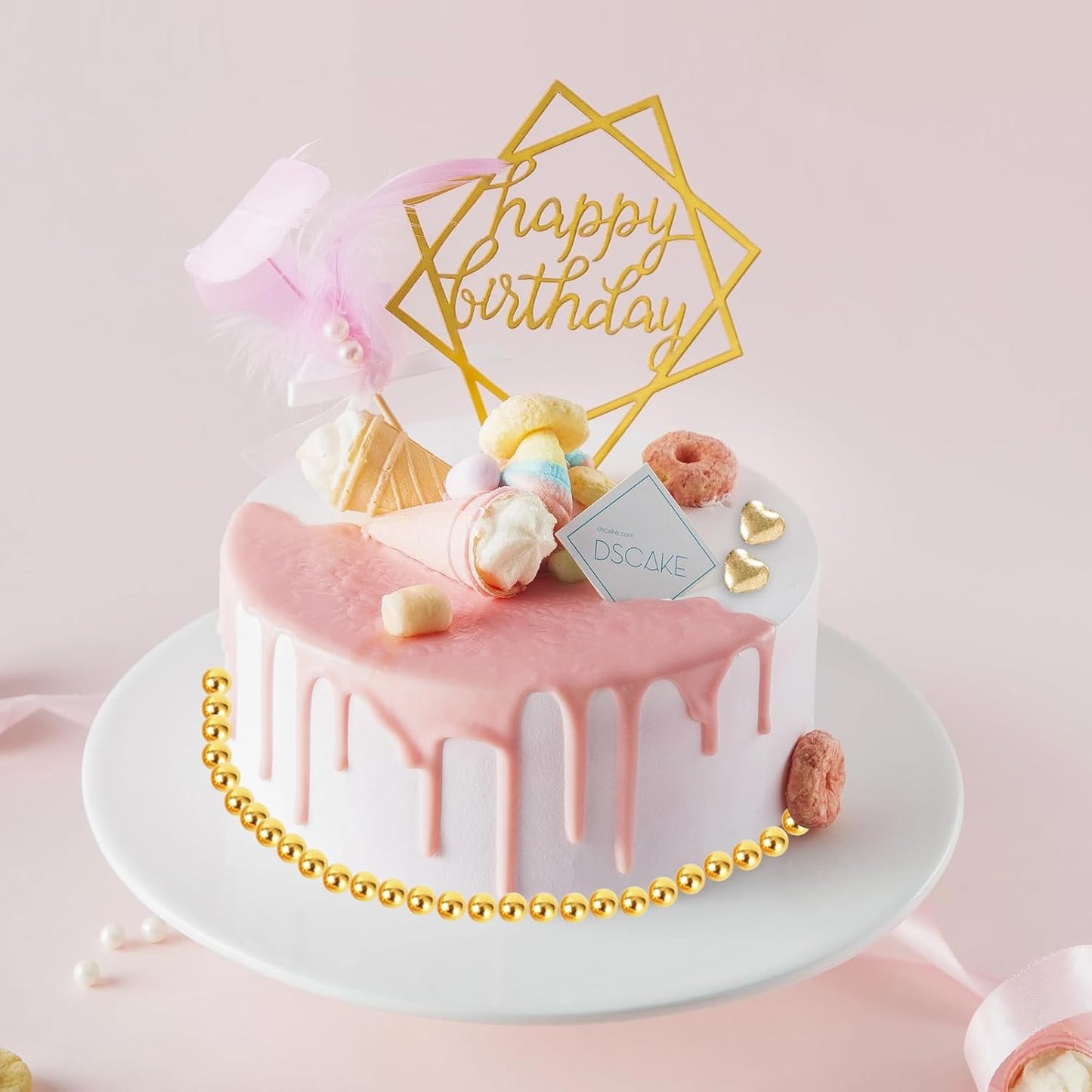 Kasvan Gold Pearl Sugar Sprinkles, 6 Sizes Mix for Cake Decorating, 230g/8.1oz, Ice Cream Toppings and Cookie Decorating, Wedding Party Chirstmas Supplies (Gold)