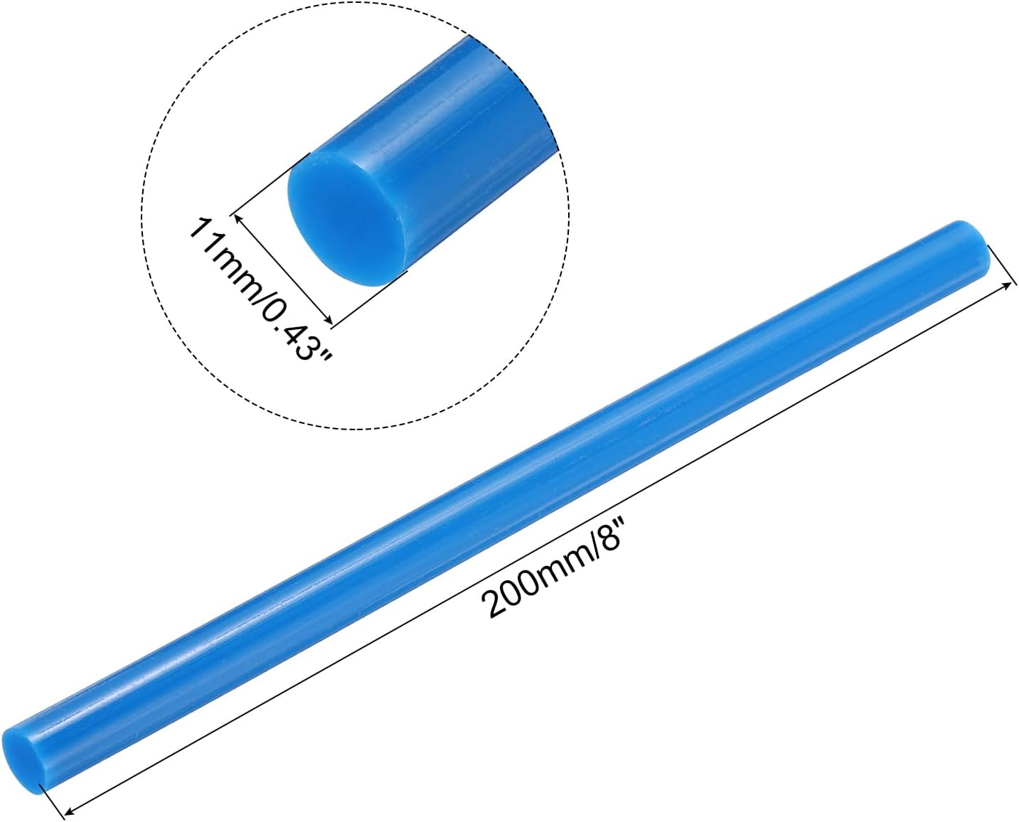 uxcell 20pcs Hot Glue Sticks for Glue Gun 11mm/0.43-inch x 8-inch Mini Hot Melt Adhesive Glue Stick Blue