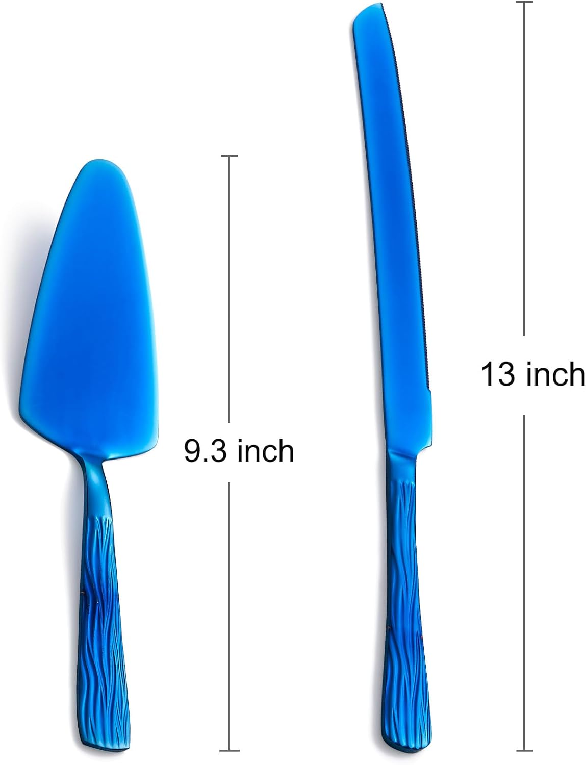 Blue Cake Cutter Set, Stainless Steel Cake Cutting Utensils Include Cake Knife and Cake Server Suitable for Weddings, Birthdays, and Anniversaries
