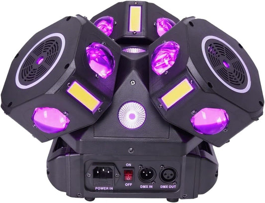 Moving Head DJ Lights for Parties, 16X10W RGBW 4-in-1 Party Light with Strobe Stage Effect Beam Lights Controlled by 18CH DMX-512/Sound Activated for Christmas KTV Wedding