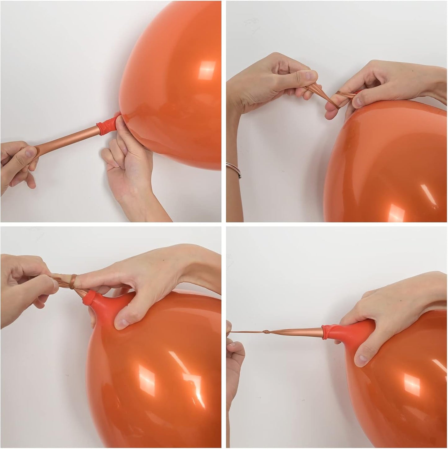 Metallic Orange Balloons 12 Inch, Double Stuffed Chrome Burnt Orange Balloons, Shiny Thick Chrome Metallic Latex Helium Balloon for Halloween Birthday Wedding Party Decoration Supplies