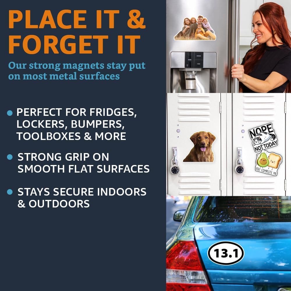 Custom Photo Magnet - Personalized Fridge Car Locker Cutout Magnets - Magnetic Logos Photos Images Designs - Contoured Cutline - Printlabz