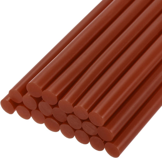 uxcell 20pcs Hot Glue Sticks for Glue Gun 7mm/0.27-inch x 4-inch Mini Hot Melt Adhesive Glue Stick Dark Brown