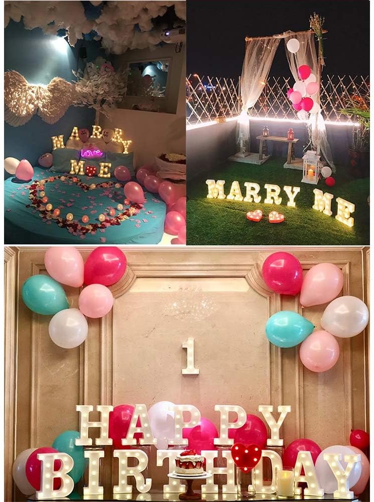 MUMUXI Marquee Light Up Letters Battery Powered LED Alphabet Lights for Party Wedding Birthday Christmas Home Bar Decoration Lighted Sign (A)