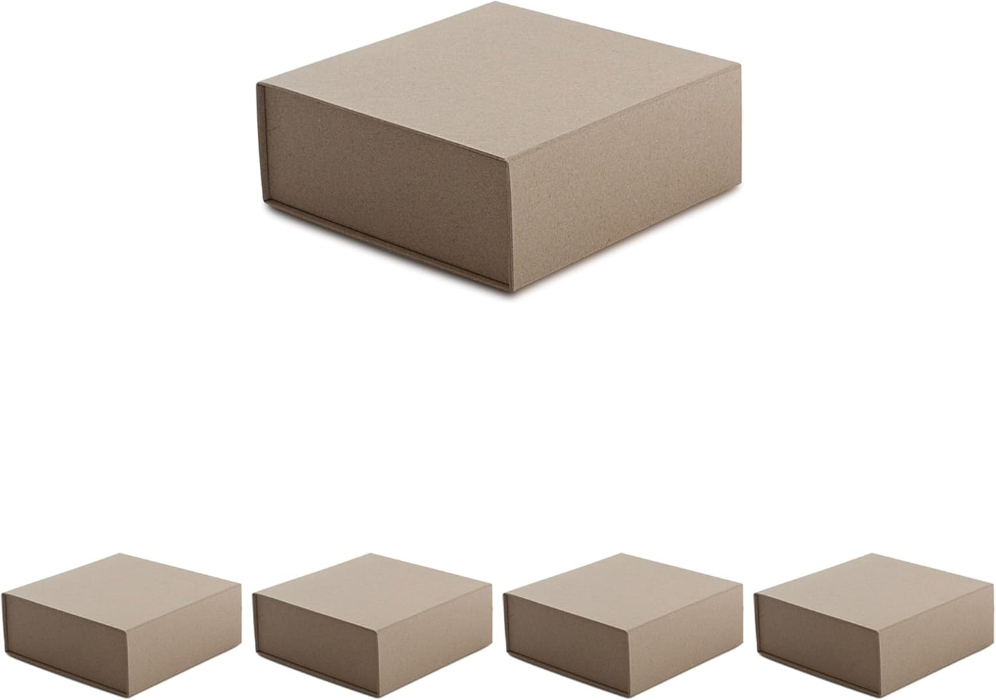 CECOBOX - Gift Boxes with Lids for Presents 6"x6"x2.75" - Matte, Collapsible Magnetic Closure Gift Box - Groomsmen & Bridesmaid Proposal Boxes, Wedding, PR, Birthdays, Holidays (Kraft)