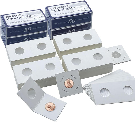 200 PCS Premium Cardboard Coin Flips 2 x 2 inch Coin Collection Supplies for Penny, Mylar Coin Flips Coin Holders for Collectors (Penny Coin Flips)