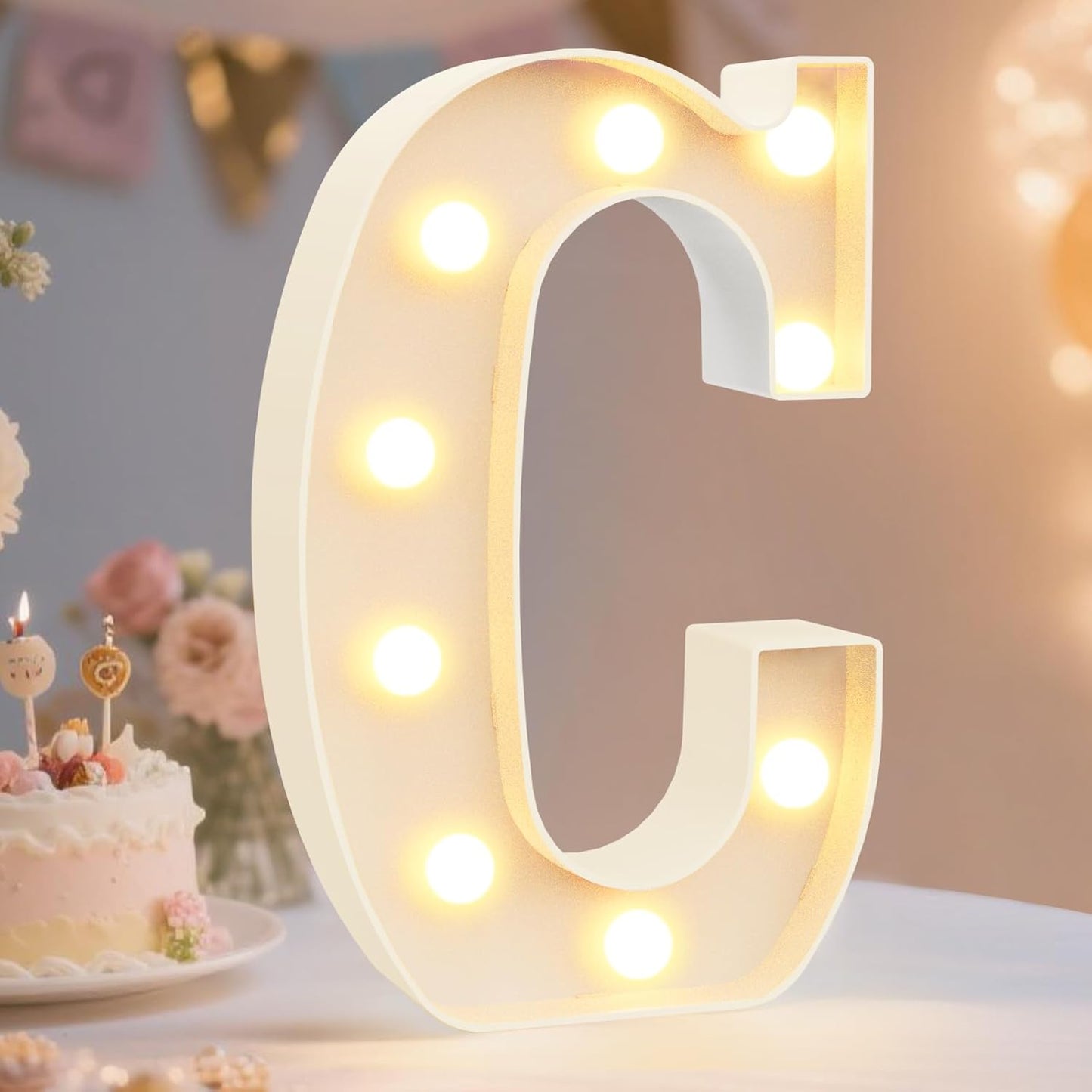 Pooqla LED Marquee Letter Lights Sign, Light Up Alphabet Letter for Home Party Wedding Decoration C