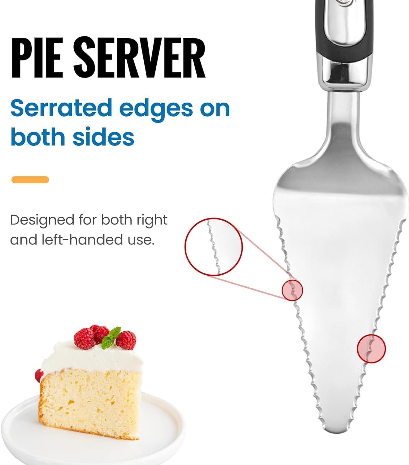 Pie Server Spatula and Cake Slicer Set with Luxury Gift Box, Black Stainless Steel Set - Kitchen Essentials for Cutting & Serving Desserts, Brownies, Lasagna - Great for Anniversary, Christmas Spatula