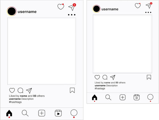 VictoryStore Photo Booth Frame - Social Media Frame Custom Wedding Photo Booth Set of 2 (Light)