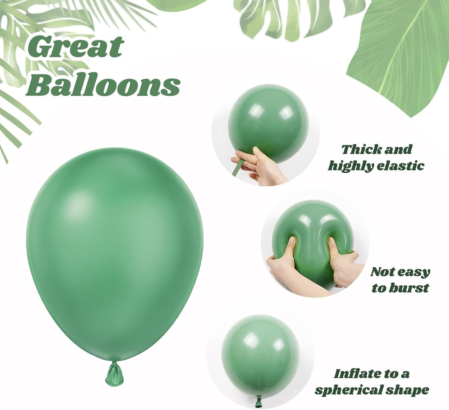 60pcs Safari Balloons, Sage Green Coffee Brown Light Brown Nude Sand White Metallic Gold Balloons for Woodland Jungle Theme Brithday Baby Shower Decorations