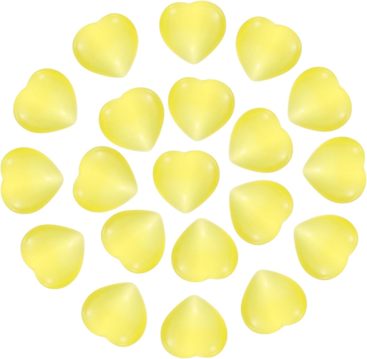 PATIKIL 20 Pcs Natural Heart Shaped Crystal Stone, 0.6 Inch Mini Polished Love Gemstone Crystal, Pocket Rock Engraved Worry Stones for Women Gifts Meditation, Bright Yellow