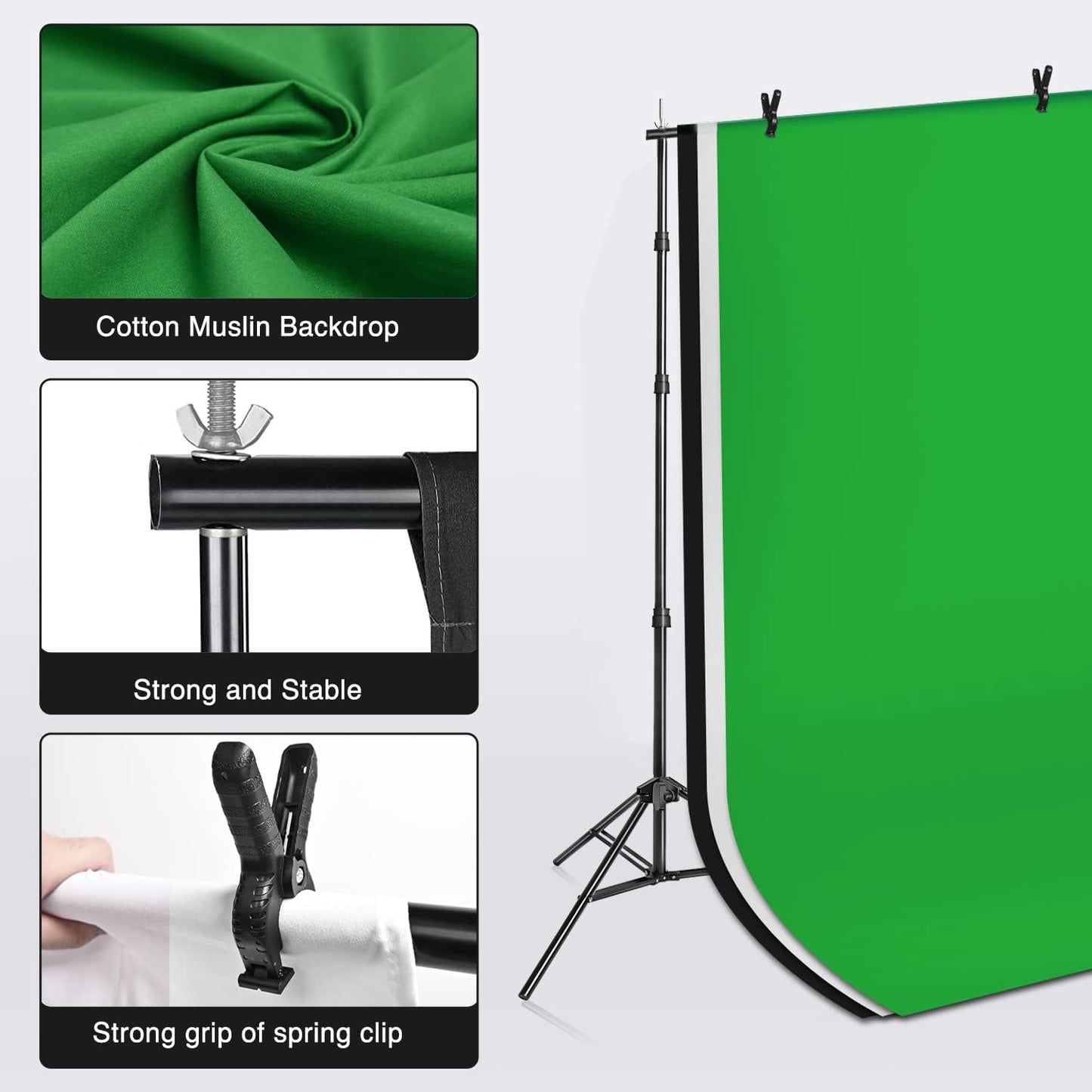 Yesker Photography Lighting Kit 8.5 x 10 ft Background Support System Umbrellas Softbox Continuous Lighting Kit for Photo Shoot Studio Portrait, Product and Video Recording Photography