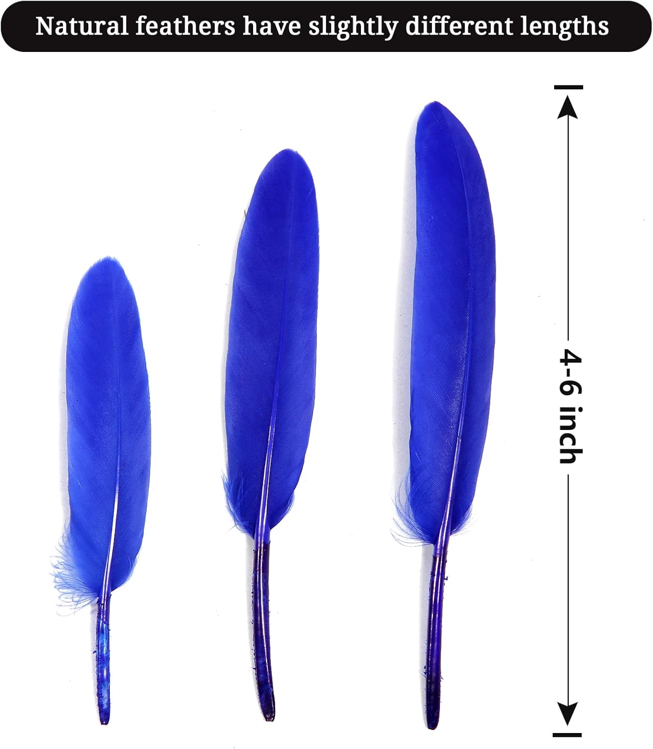 FeelfunFeather 120pcs Blue Goose Cochettes Feather Natural Bulk 4-6 inch 10-15cm for Wedding Party Christmas Decorations DIY Crafts Goose Cochettes Feather