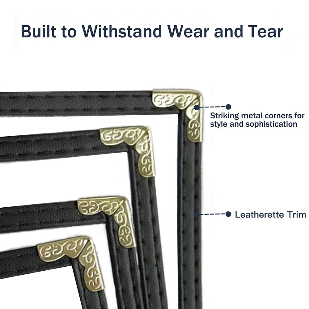 Goodsmart Restaurant Menu Covers – 25 Pack Black 8-View Booklet 8.5" x 14", Side-Loading Vinyl & Plastic Menu Holders, Clear Menu Sleeves, Leather-Style Café Covers with Gold Corners