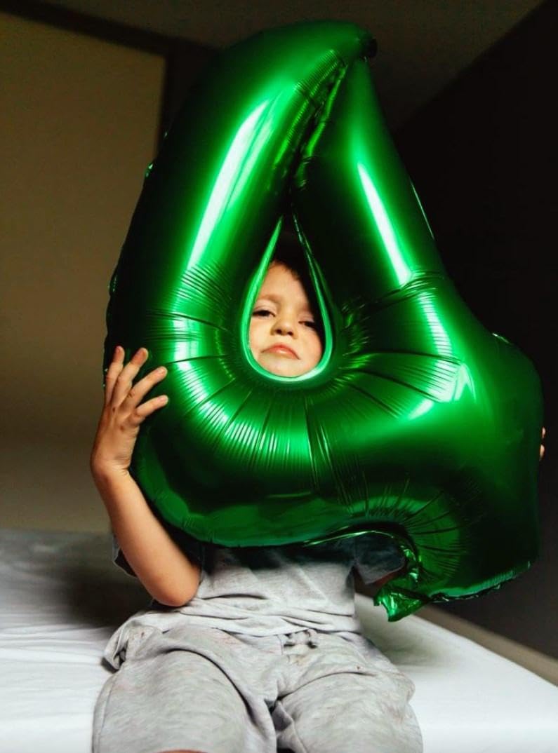 40 Inch Green Large Number 24 Birthday Balloon, Giant Number24 42 Balloons, Foil Mylar Big Balloons for Anniversary Graduation Supplies Decorations