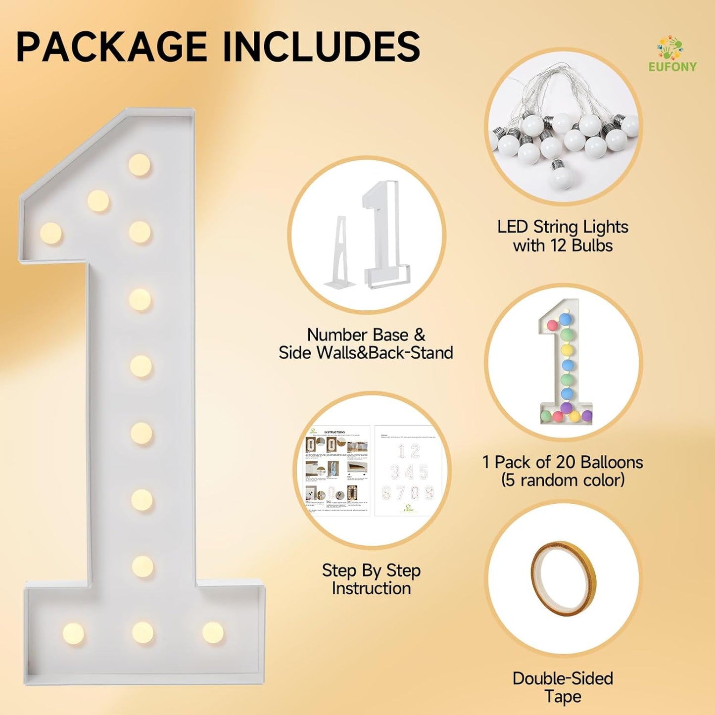 4FT Marquee Numbers, Large Light Up Numbers 6 for 6th 16th 60th Birthday Party Decorations, Giant Light Up Number for Anniversary Decor, 4 Feet Mosaic Number 6 with LED Lights DIY Kit