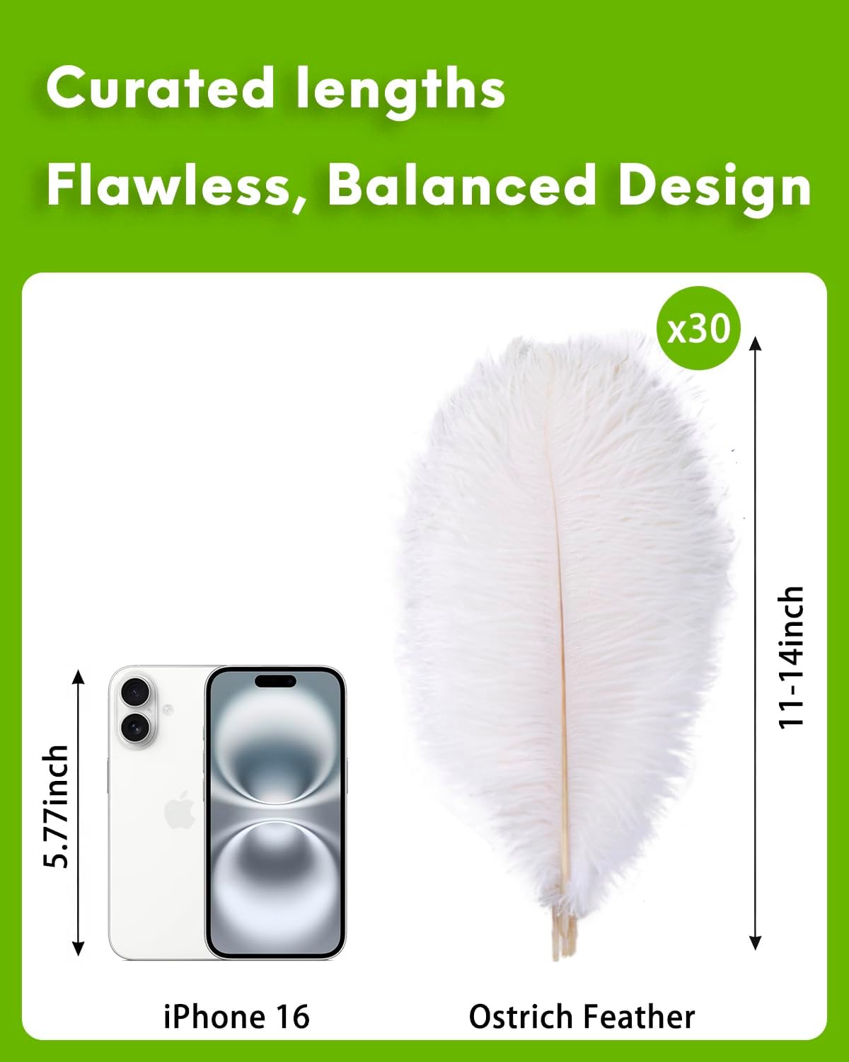 NEWONG 30pcs White Ostrich Feathers Natural Bulk 11-14inch(28-35cm) Vase Craft Wedding Home Party Centerpieces Christmas Day Decoration