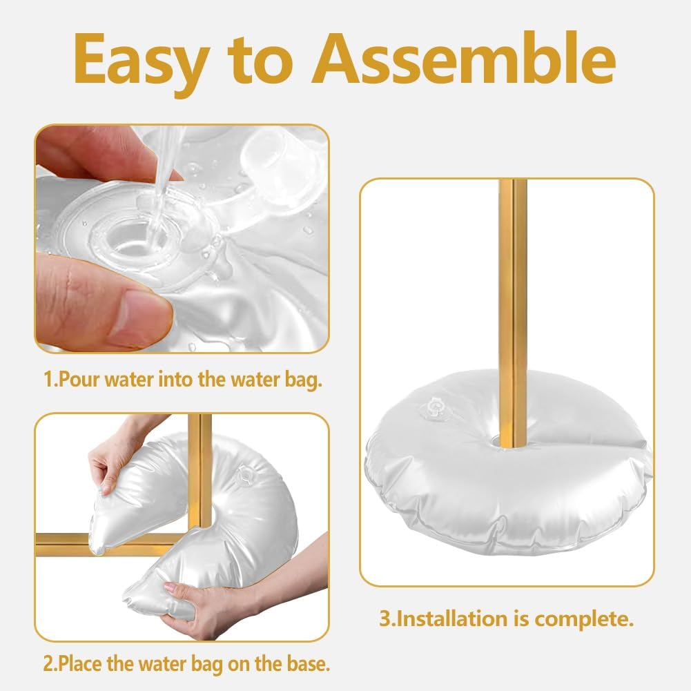 White Balloon Arch Weights, Heavy Duty Water-Filled Base Weights for Party Backdrop Stand Frames, Thickened Water Bag Base (2 Pcs)
