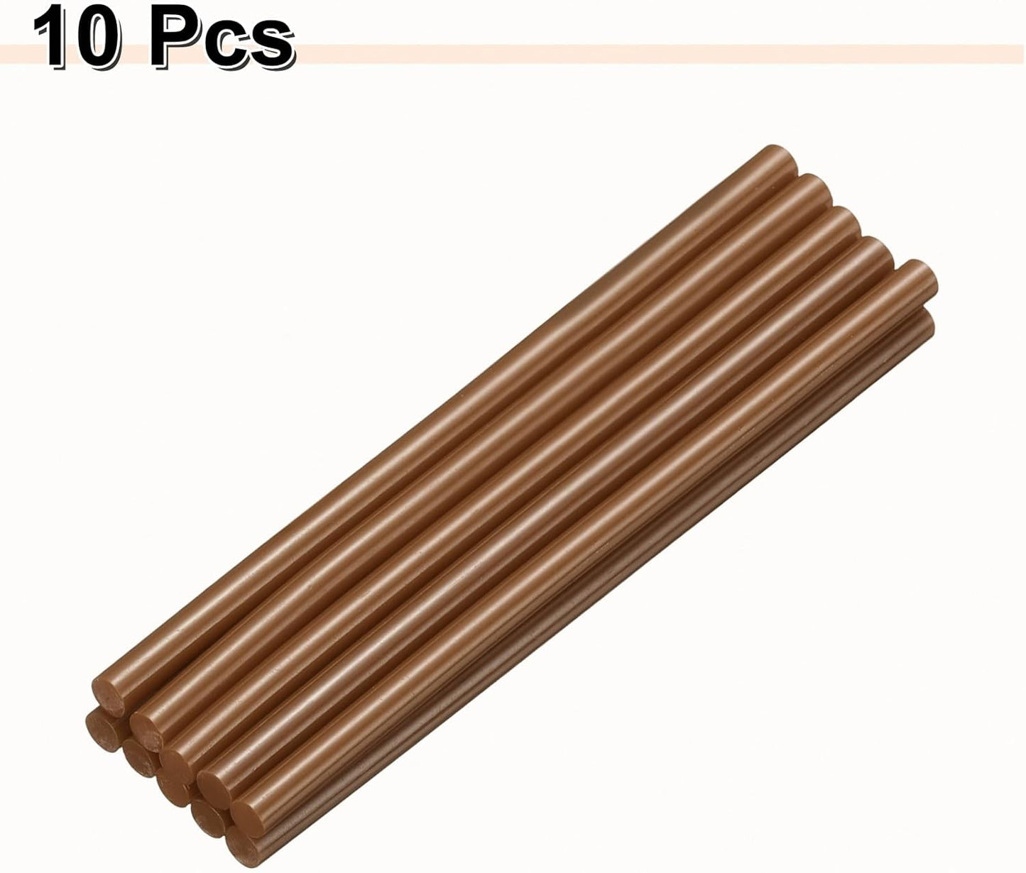 HARFINGTON 10pcs Hot Glue Sticks 0.28" Dia x 5.91" Long EVA Mini Hot Melt Adhesive Glue Stick for Hot Melt Gun Wood Plastic Glass Flowers Fabrics Foam, Brown