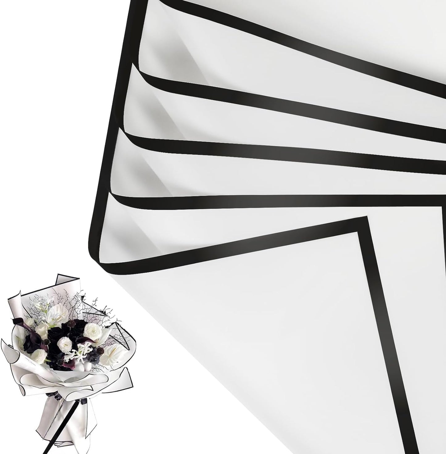 NESCCI 20 Sheet Flower Wrapping Paper - Waterproof Floral Bouquet Wrapping Paper, Florist Supplies Packaging Paper for Wedding Birthday Gift DIY (Porcelain white)