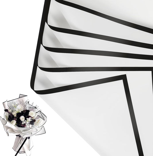 NESCCI 20 Sheet Flower Wrapping Paper - Waterproof Floral Bouquet Wrapping Paper, Florist Supplies Packaging Paper for Wedding Birthday Gift DIY (Porcelain white)