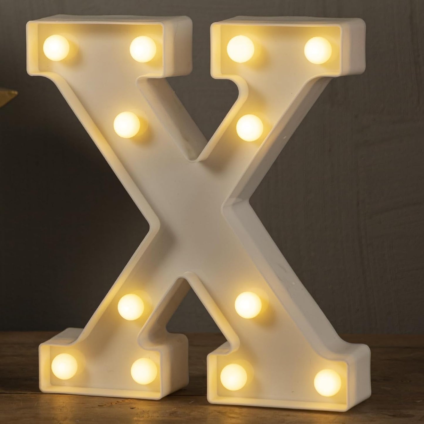 HXWEIYE Light Up Letters X, LED Marquee Sign 26 Alphabet and 10 Number Big Lights for Party Birthday Bar Battery Powered Christmas Decor (Warm White)