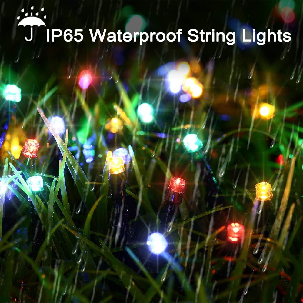 Toodour Solar Christmas Lights, 72ft 200 LED 8 Modes Outdoor Christmas String Lights, Waterproof Solar String Light for Xmas Tree, Fence, Holiday, Party, Balcony, Outdoo Xmas Decorations - Multicolor