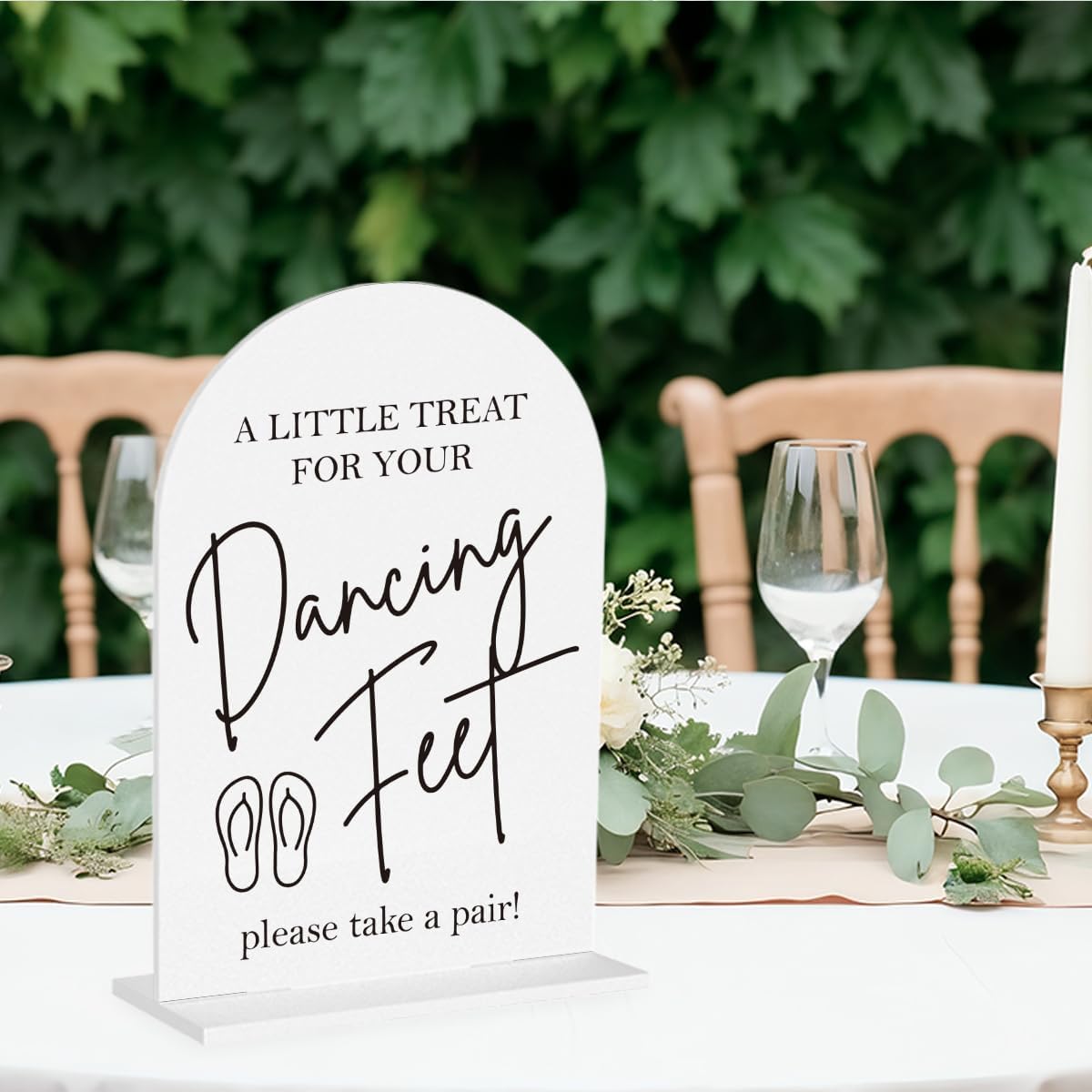 Dancing Feet Sign, Wedding Flip Flops Sign, Wedding Engagement Bridal Shower Reception Party Table Desk Acrylic Decor