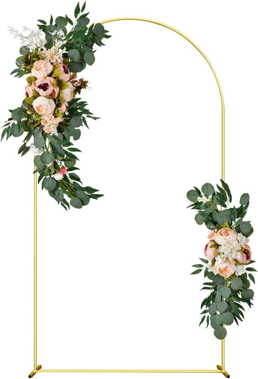 Wedding Arch Backdrop Stand 7.2FT Gold Wedding Balloon Arched Backdrop Stand Square Arch Frame for Birthday Party Bridal Baby Shower Ceremony Decoration
