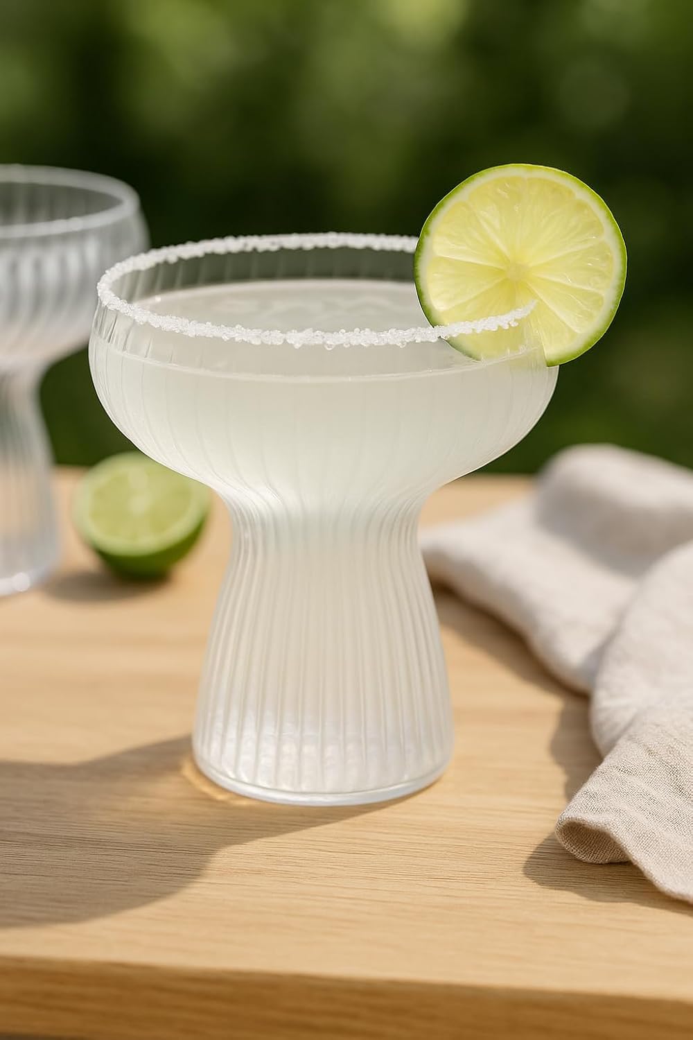 Lunara Clear Plastic Margarita Glasses, 11 oz, Set of 40, Disposable Party Cups for Cocktails (Clear Ripple Ribbed)