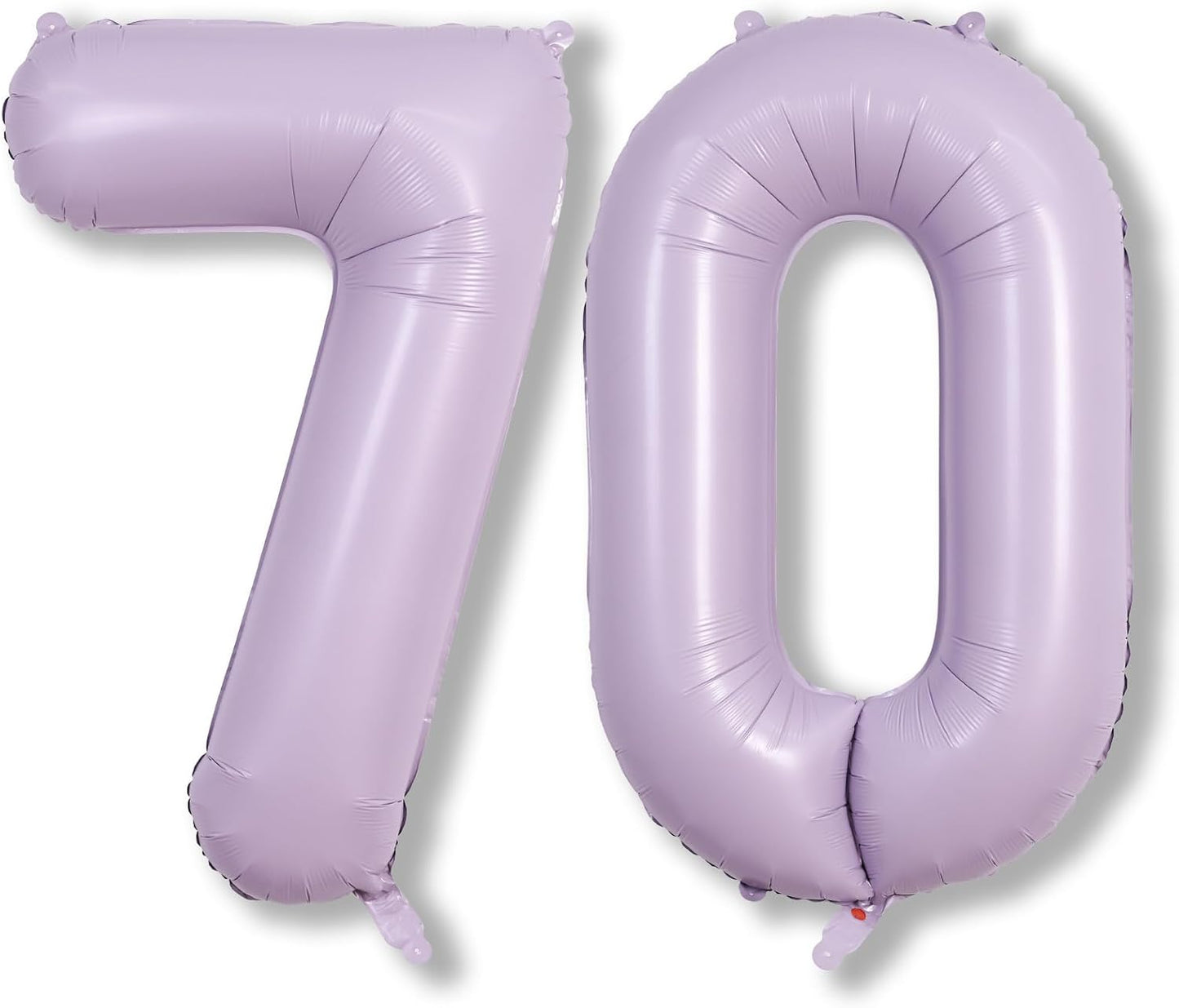 Pastel Purple Number 70 Birthday Balloons, 40 Inch Large Light Purple Mylar Foil Number 7 & 0 Balloons for 70 Year Old Women, Lavender 70th Birthday Balloons for 7th 70th Anniversary Party Decorations