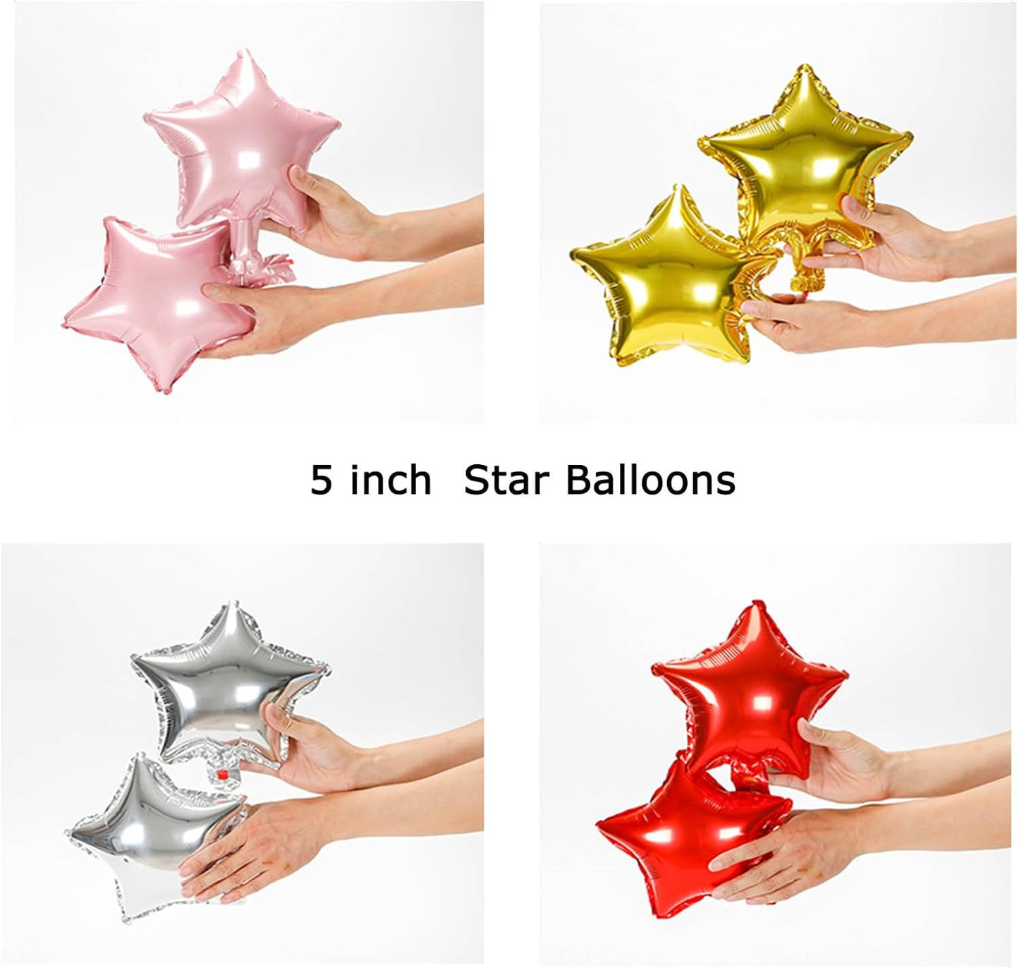 50 Gold Star Balloons - 5" Small Gold Foil Star Mylar Balloons for Party Decorations