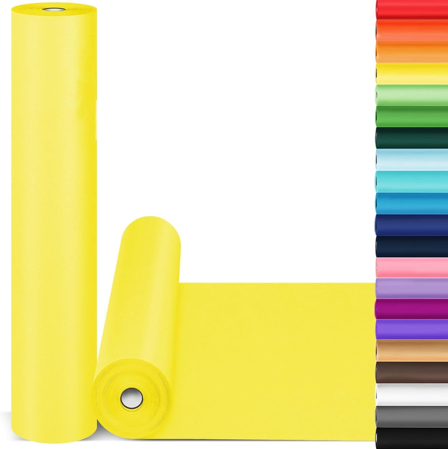 Halloween Wrapping Paper, 15"x900" Yellow Art Craft Poster Construction Bulletin Board Decorative Paper Roll for Gift Wrapping, Halloween, Birthday, Anniversary, Eid, Bouquet Flower Packing 80GSM 55LB