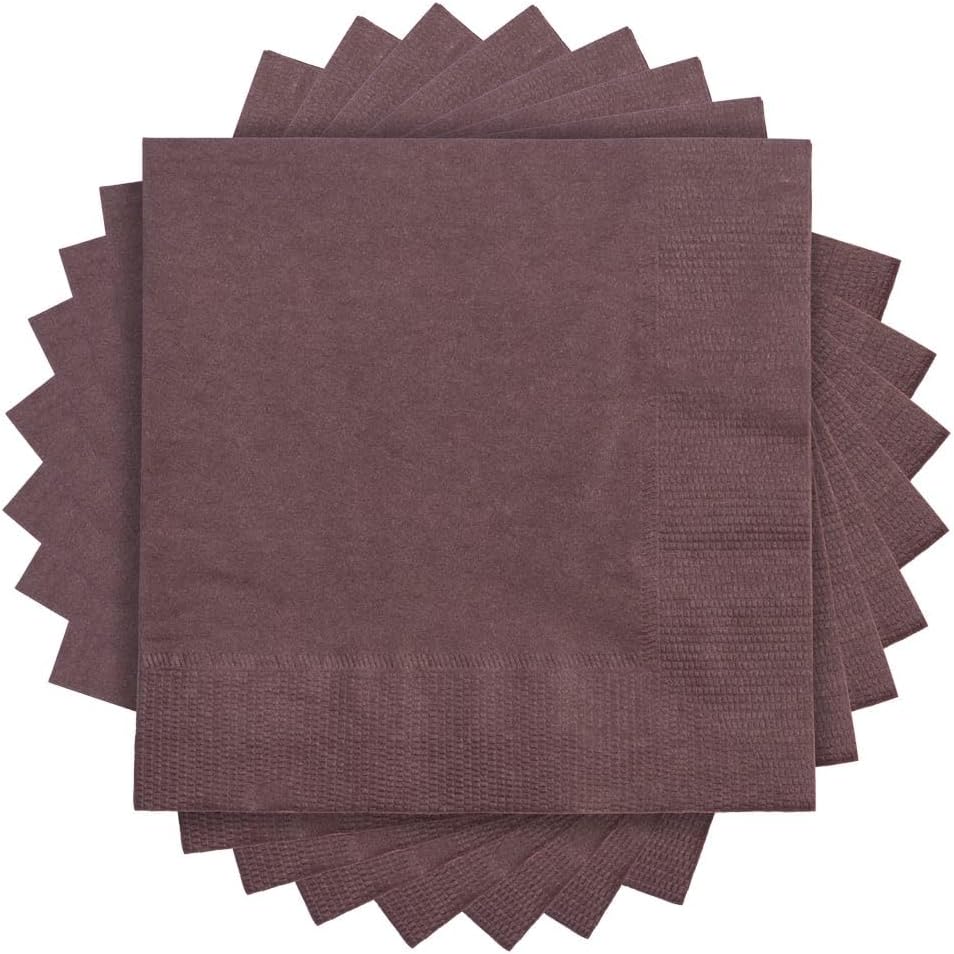 JAM PAPER Small Beverage Napkins - 5 x 5 - Burgundy - 50/Pack