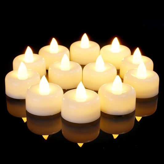 Amagic 24Pack Flameless LED Tea Lights Candles Battery Operated, Electric Fake Tealight Candles for Votive, Halloween, Christmas, Home Decor, Wedding, Table Decor (24Pack)