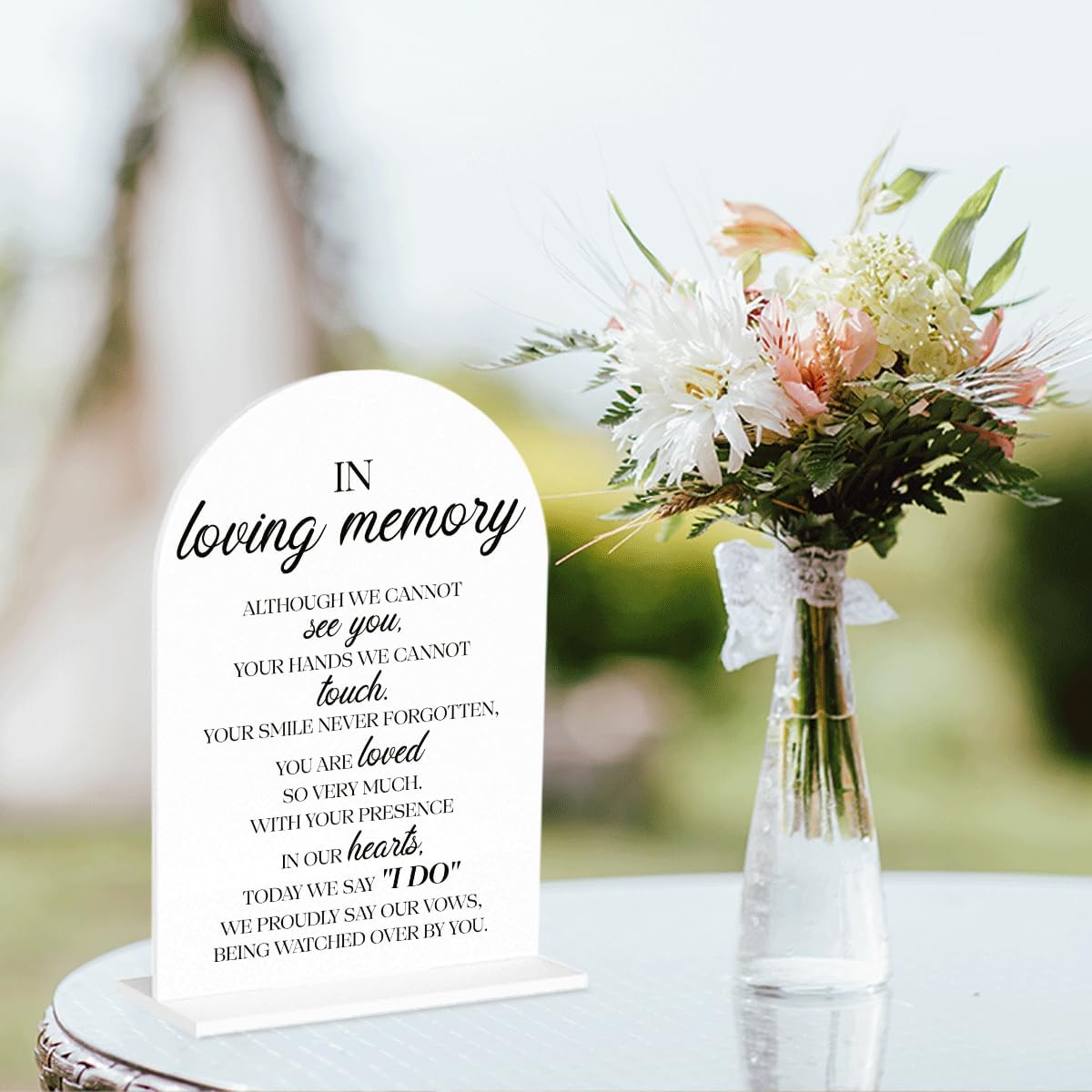In Loving Memory Wedding Sign, In Memory Wedding Sign for Engagement Bridal Shower Decor fo Ceremony Reception Party, Weddings White Acrylic Sign