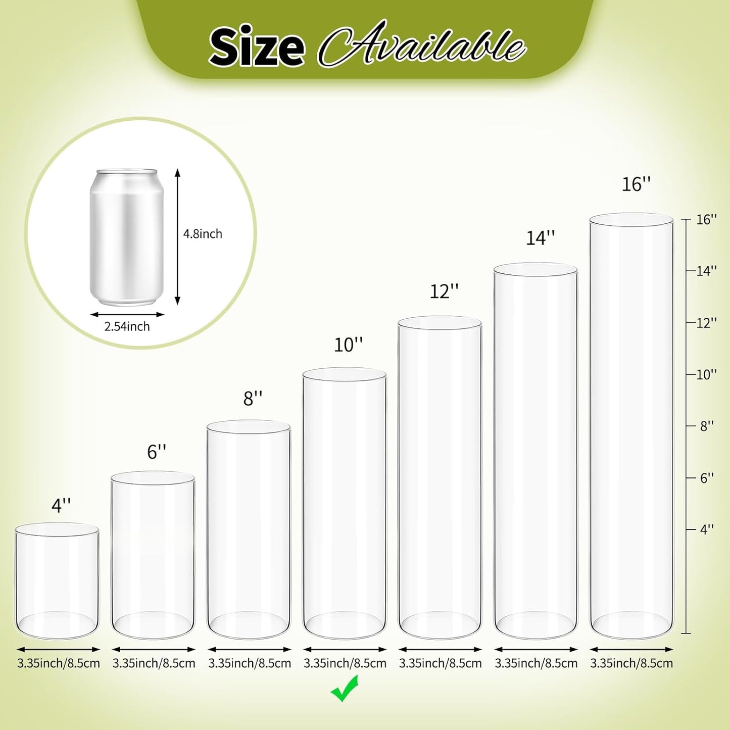 12Pack Glass Cylinder Vases for Centerpieces - 10 Inch Tall Flower Vase for Wedding Decorations, Floating Candle Holder Vase Bulk,Glass Hurricane Candle Holders for Table Shelf, Party, Home Decor