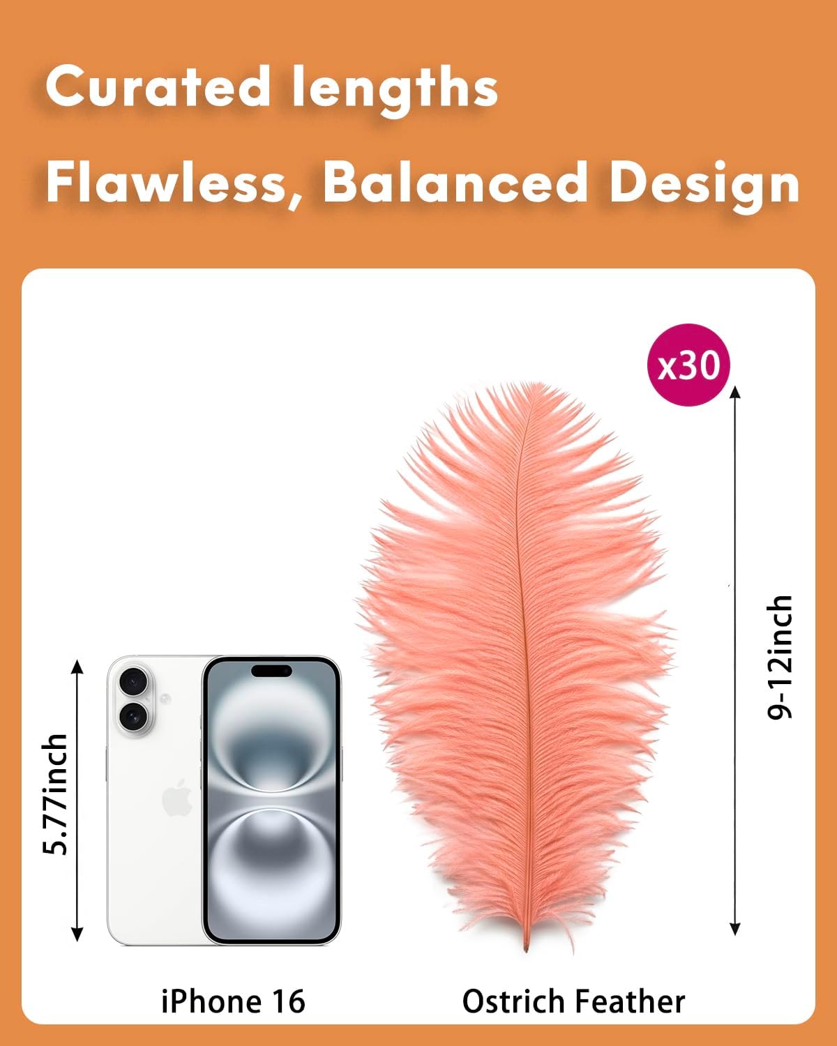 NEWONG 30pcs Rouge Pink Ostrich Feathers Natural Bulk 9-12in（23-30cm） Vase Craft Wedding Home Party Centerpieces Christmas Day Decoration