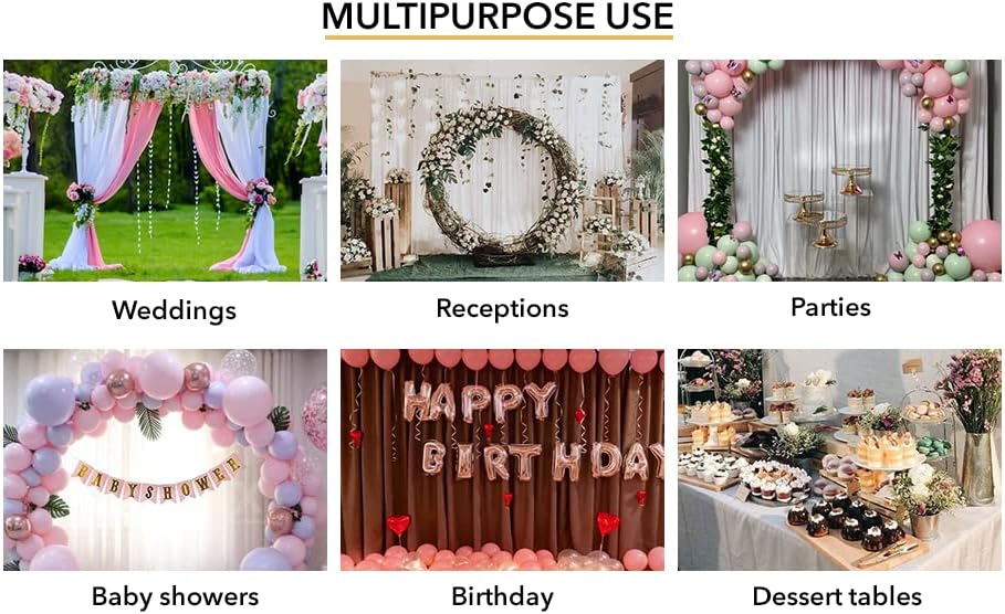 AK TRADING CO. 10 feet x 8 feet IFR Polyester Backdrop Drapes Curtains Panels with Rod Pockets - Wedding Ceremony Party Home Window Decorations - Purple