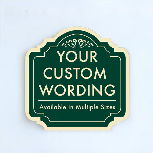 Custom Decorative Outdoor Metal Sign - Personalized Aluminum Driveway Sign, Waterproof, Made in USA - Design 2 Forest Green 12x12 In