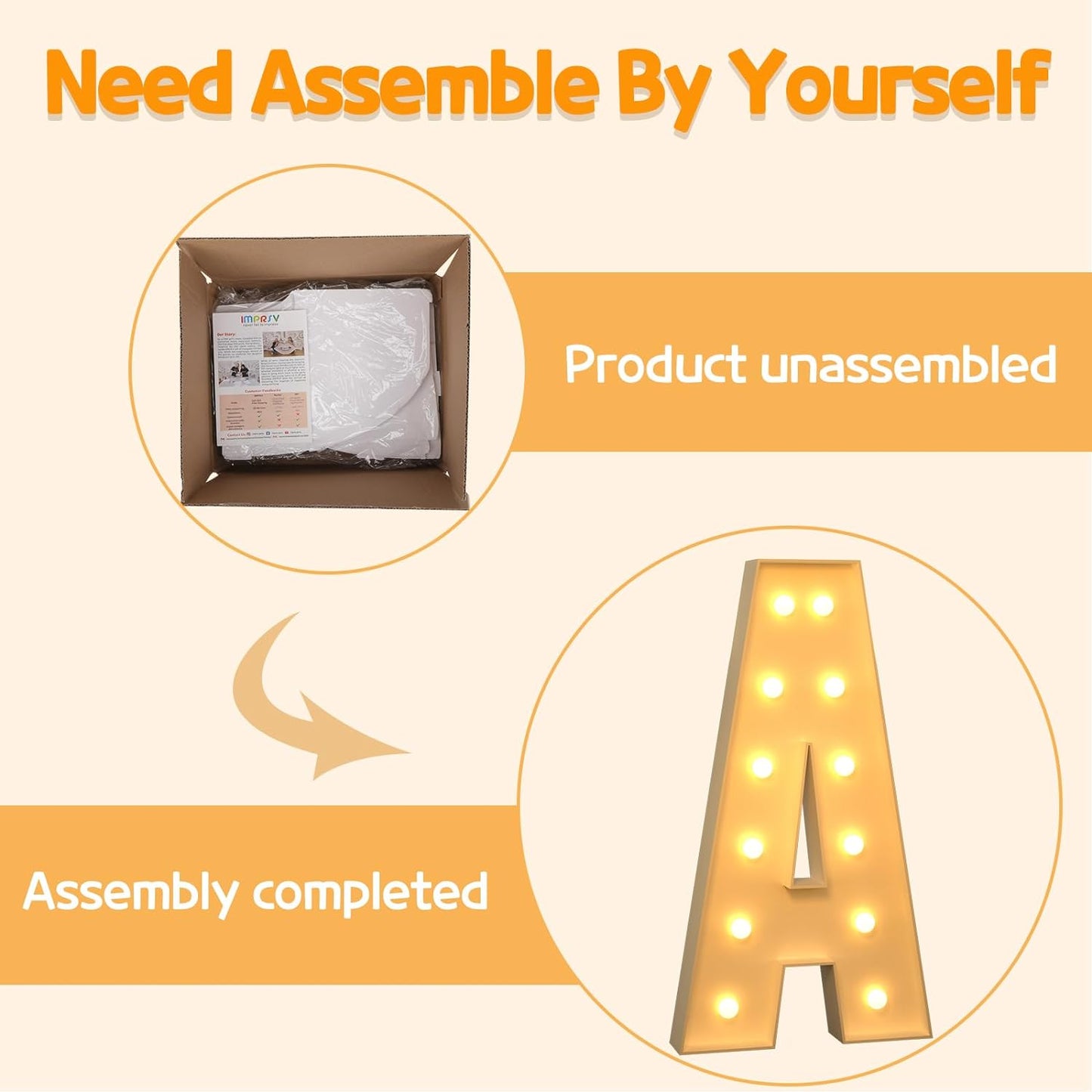 imprsv 4FT Marquee Light Up Letters A, Large Light Up Letters for Baby Shower Anniversary Weeding Room Decor, Big Letters for Party Decorations, Marry Me Light Up Letters, Foam Letter, Kids' Mosaic